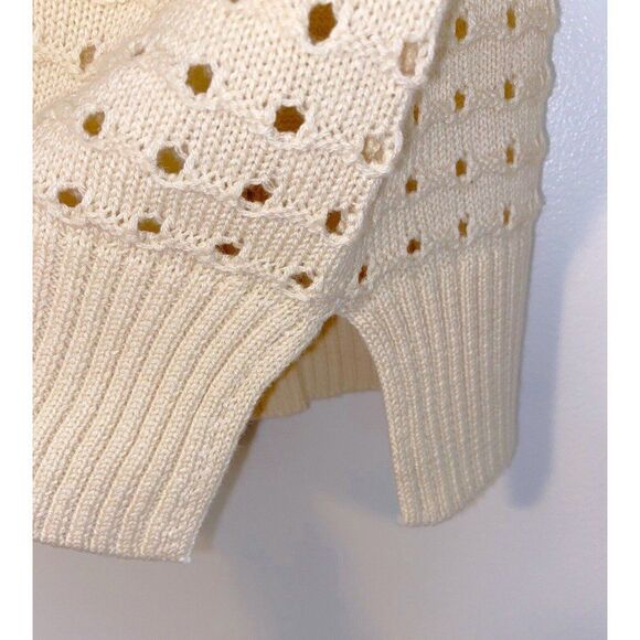 Joie Ivory Color Pointelle Pullover Sweater Size Small - Picture 5 of 6